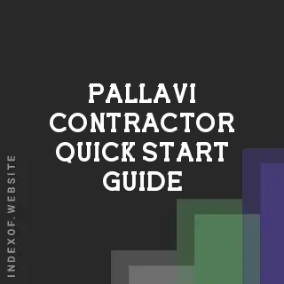 Pallavi Contractor Quick Start Guide | Indexof