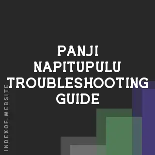 Panji Napitupulu Troubleshooting Guide | Indexof