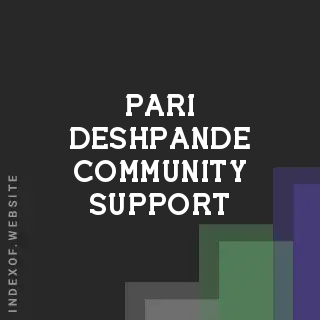 Pari Deshpande Community Support | Indexof