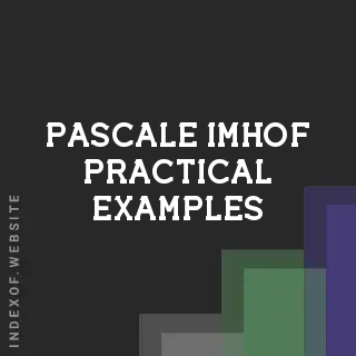 Pascale Imhof Practical Examples | Indexof