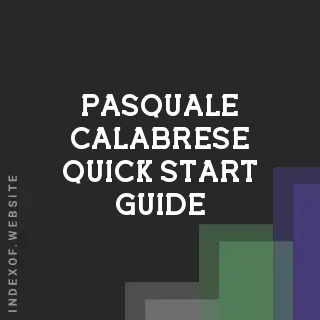 Pasquale Calabrese Quick Start Guide | Indexof