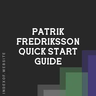 Patrik Fredriksson Quick Start Guide | Indexof