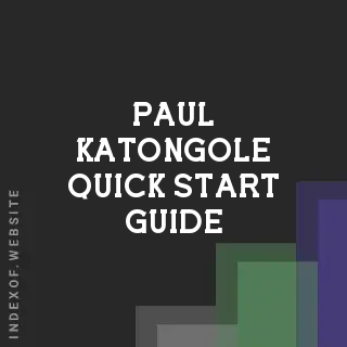 Paul Katongole Quick Start Guide | Indexof