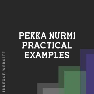 Pekka Nurmi Practical Examples | Indexof