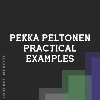 Pekka Peltonen Practical Examples | Indexof