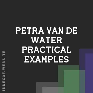 Petra van de Water Practical Examples | Indexof