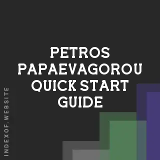 Petros Papaevagorou Quick Start Guide | Indexof