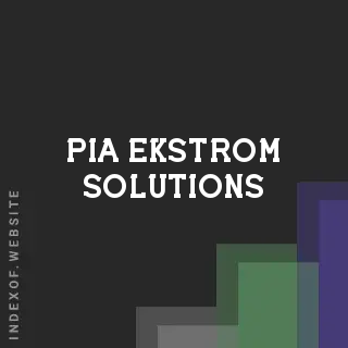 Pia Ekstrom Solutions | Indexof