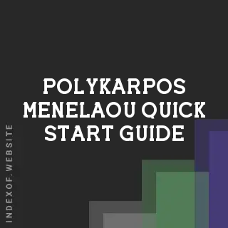 Polykarpos Menelaou Quick Start Guide | Indexof