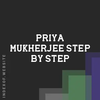 Priya Mukherjee Step-by-Step | Indexof