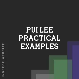 Pui Lee Practical Examples | Indexof