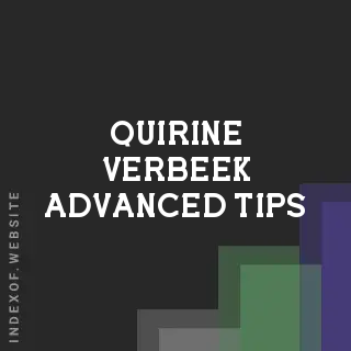 Quirine Verbeek Advanced Tips | Indexof