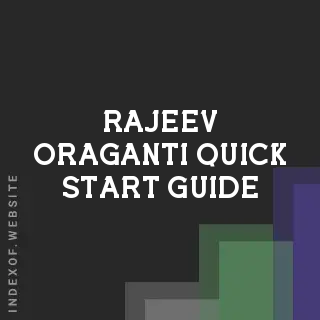 Rajeev Oraganti Quick Start Guide | Indexof