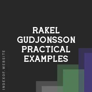 Rakel Gudjonsson Practical Examples | Indexof