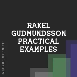 Rakel Gudmundsson Practical Examples | Indexof