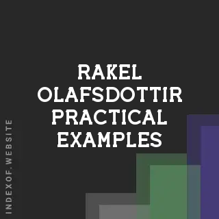 Rakel Olafsdottir Practical Examples | Indexof