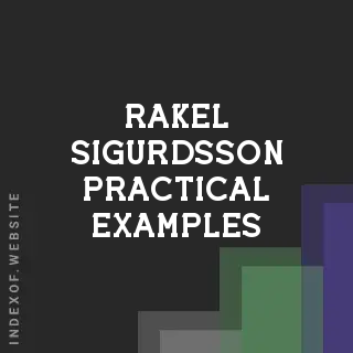 Rakel Sigurdsson Practical Examples | Indexof