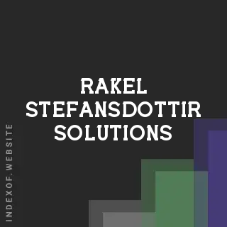 Rakel Stefansdottir Solutions | Indexof
