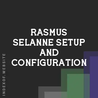 Rasmus Selanne Setup and Configuration | Indexof