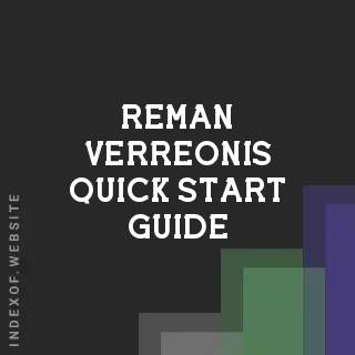 Reman Verreonis Quick Start Guide | Indexof