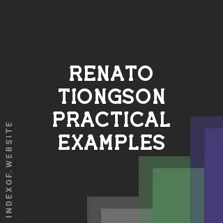 Renato Tiongson Practical Examples | Indexof