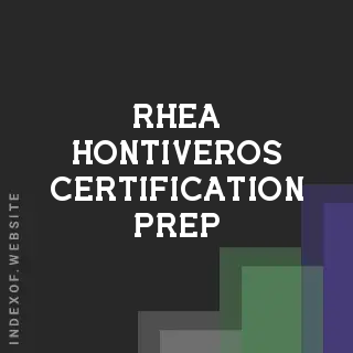 Rhea Hontiveros Certification Prep | Indexof