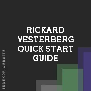 Rickard Vesterberg Quick Start Guide | Indexof