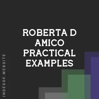 Roberta D Amico Practical Examples | Indexof