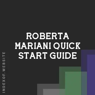 Roberta Mariani Quick Start Guide | Indexof