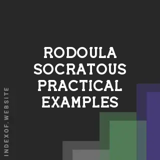 Rodoula Socratous Practical Examples | Indexof