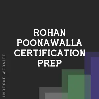 Rohan Poonawalla Certification Prep | Indexof