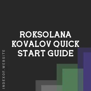 Roksolana Kovalov Quick Start Guide | Indexof