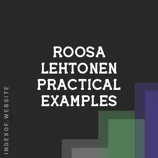 Roosa Lehtonen Practical Examples | Indexof