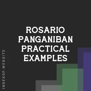 Rosario Panganiban Practical Examples | Indexof