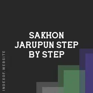 Sakhon Jarupun Step-by-Step | Indexof