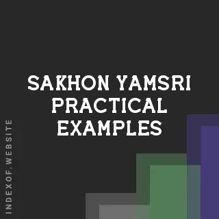 Sakhon Yamsri Practical Examples | Indexof