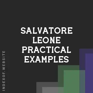 Salvatore Leone Practical Examples | Indexof