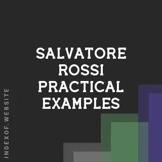 Salvatore Rossi Practical Examples | Indexof