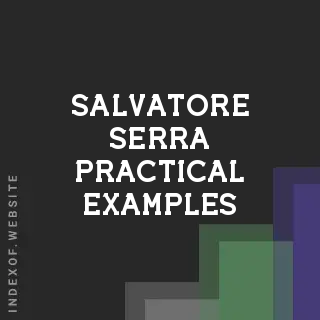 Salvatore Serra Practical Examples | Indexof