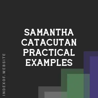 Samantha Catacutan Practical Examples | Indexof