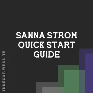 Sanna Strom Quick Start Guide | Indexof