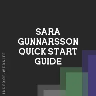 Sara Gunnarsson Quick Start Guide | Indexof