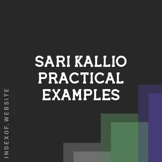 Sari Kallio Practical Examples | Indexof