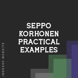 Seppo Korhonen Practical Examples | Indexof