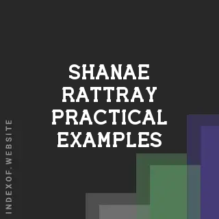 Shanae Rattray Practical Examples | Indexof