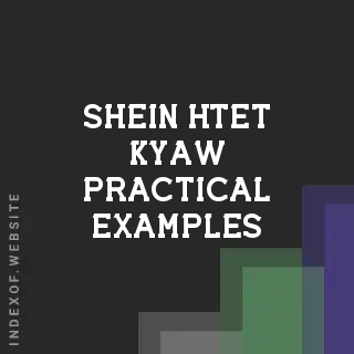 Shein Htet Kyaw Practical Examples | Indexof