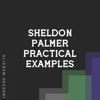 Sheldon Palmer Practical Examples | Indexof