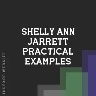 Shelly-Ann Jarrett Practical Examples | Indexof