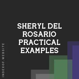 Sheryl Del Rosario Practical Examples | Indexof