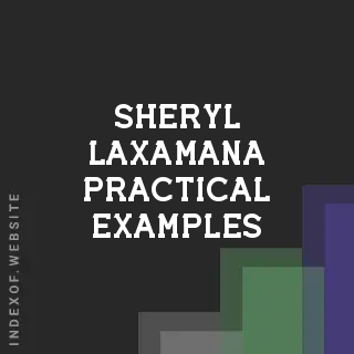Sheryl Laxamana Practical Examples | Indexof